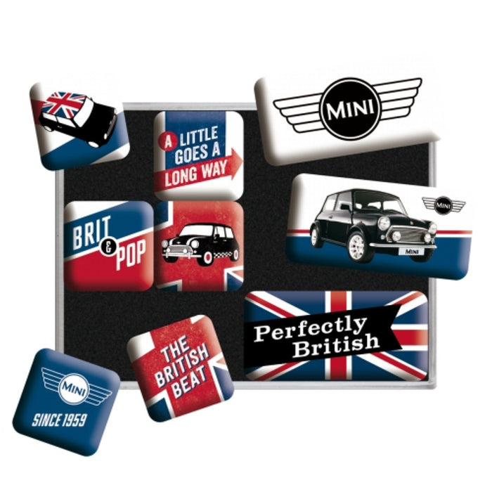 Magnet set (9 pieces) Mini - Union Jack Nostalgic Art, the brand for cool, great advertising signs and retro products, a MUST for home and business