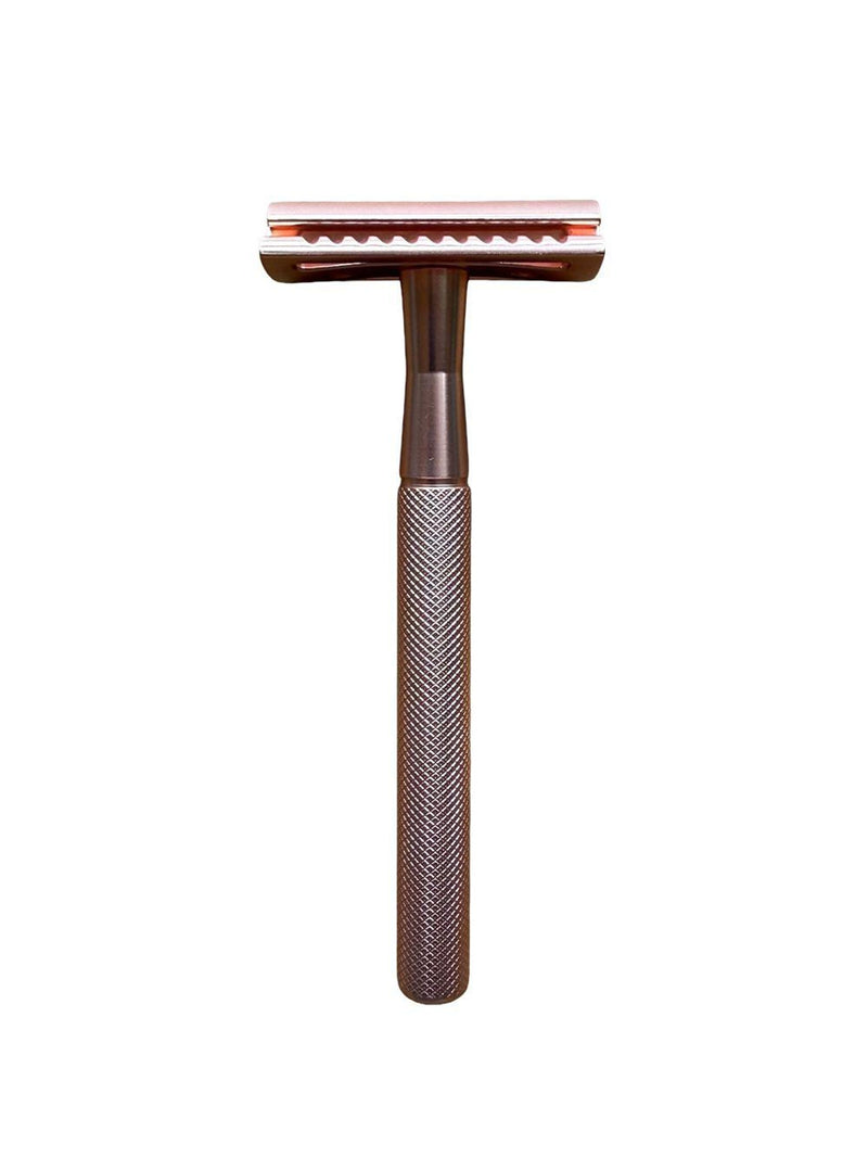 PANDOO Metall Rasierhobel inkl. 10 Klingen rosegold ohne Halterung
