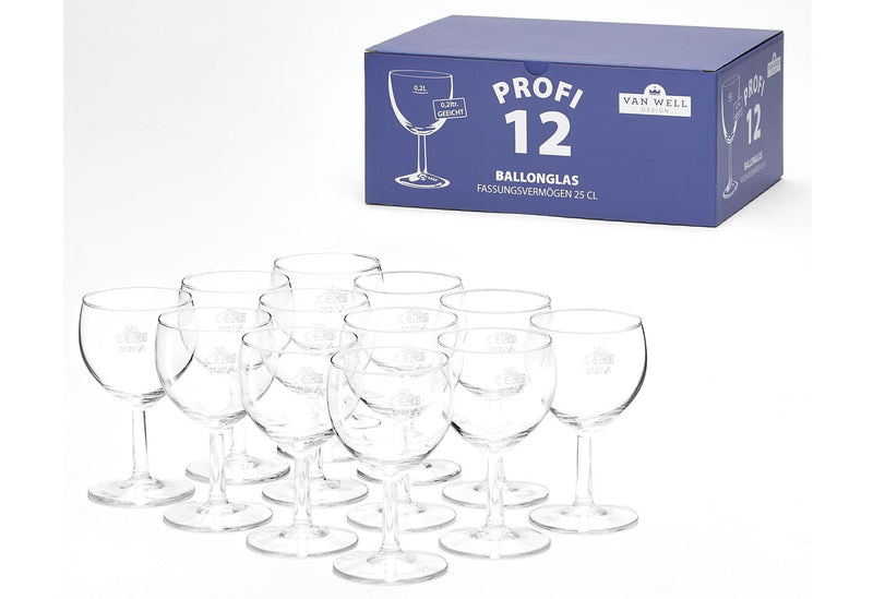 VAN WELL Weinglas Profi /-/ 25,0cl 12er Set