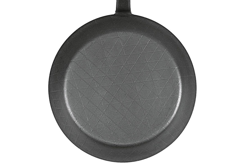 TURK Servierpfanne schmiedeeisern Ø28cm mit gebogenem Stiel und hohem Rand schwarz