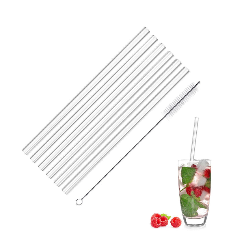 WESTMARK Trinkhalm Glas gerade mit Reinigungsbürste 20cm 6er