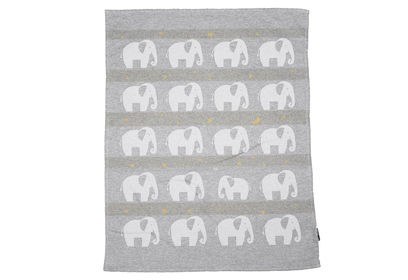 FUSSENEGGER Babydecke Lima Elefant 65x90cm grau