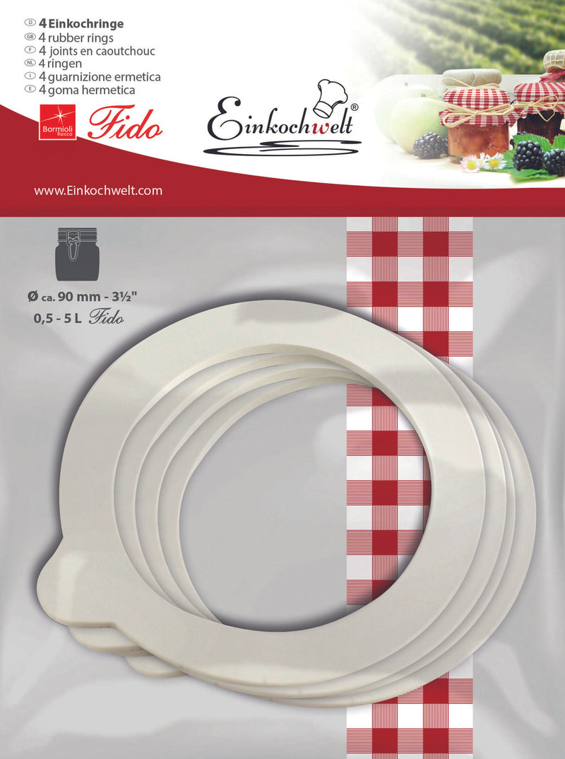 DOSEN-ZENTRALE Einkochringe Fido Einkochwelt 90x68x2,5mm 4er Beutel