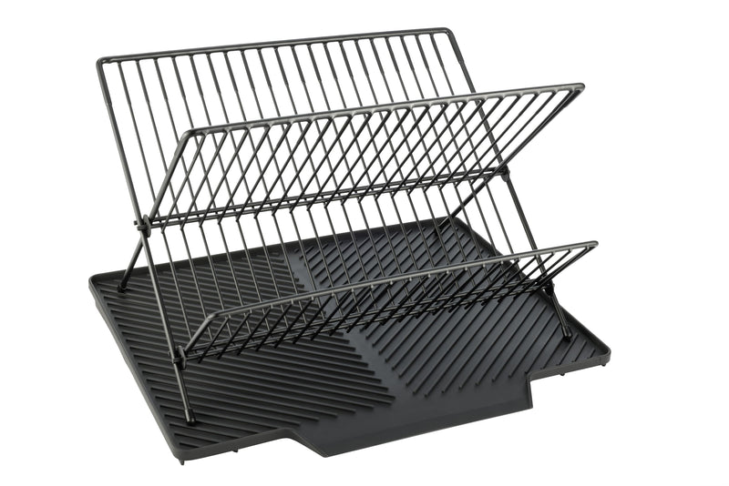 WENKO Geschirrabtropfer mit Abtropfmatte Nelia 34x25x40cm schwarz