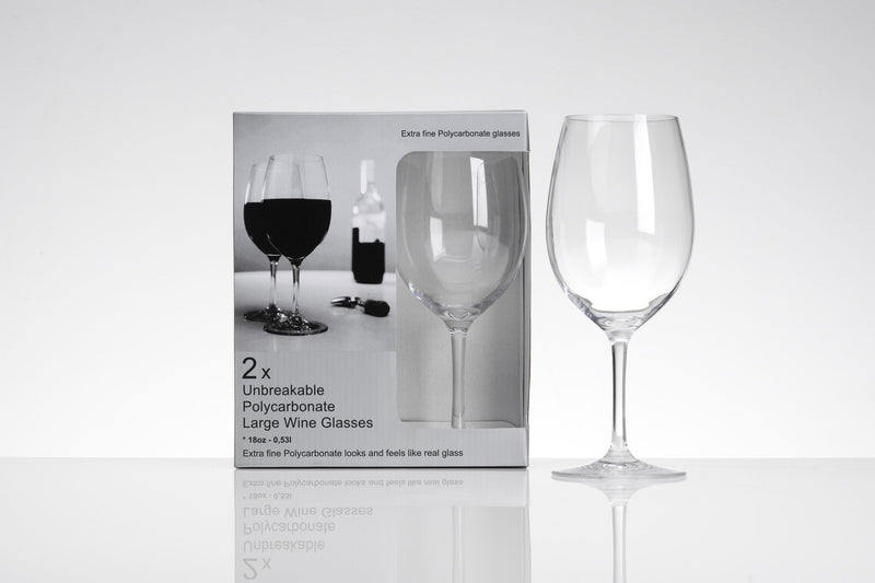 FLAMEFIELD Rotweinglas Kunststoff 530ml 2er Set