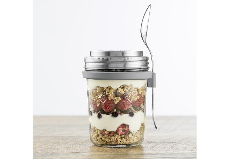 Frühstücksglas mit Löffel, 350 ml