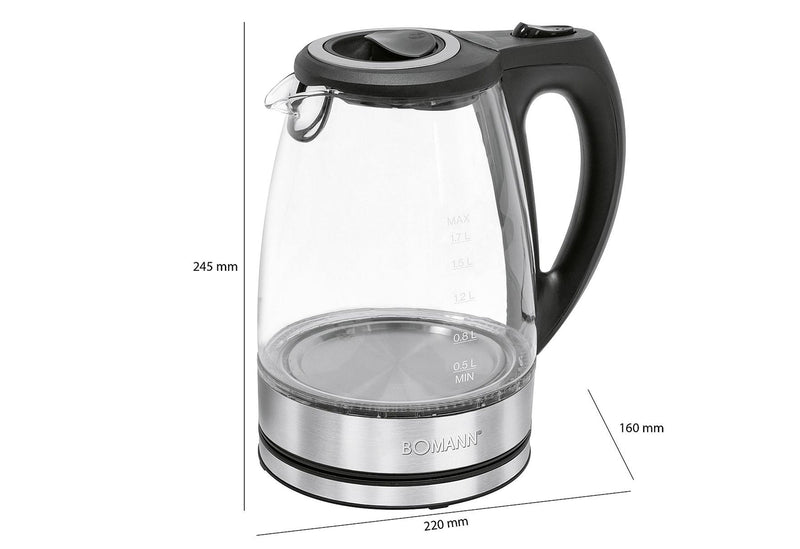 BOMANN WKS 6032 G CB Wasserkocher 1,7l 2200W Glas/Edelstahl