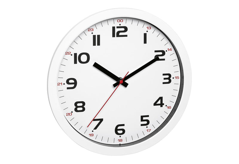 TFA Wanduhr Ø30,5cm weiß