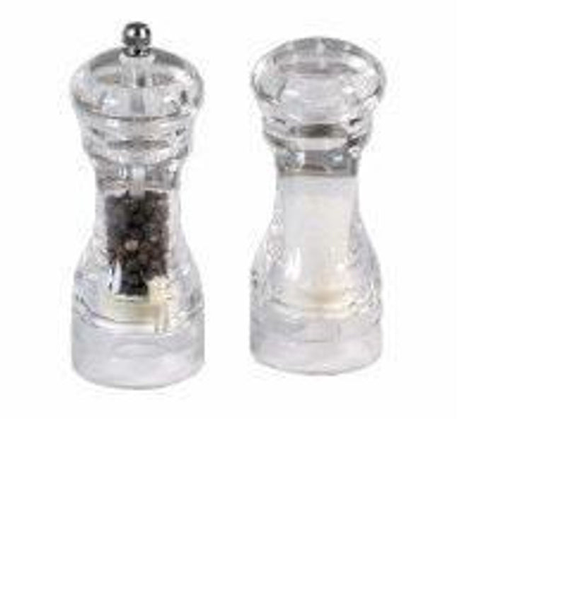 KESPER Pfeffermühle und Salzstreuer Acryl 14cm Ø6cm