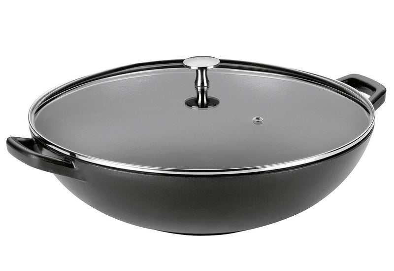 KELA Wok Calido Gusseisen schwarz 4,0l H17cm  Ø36cm schwarz