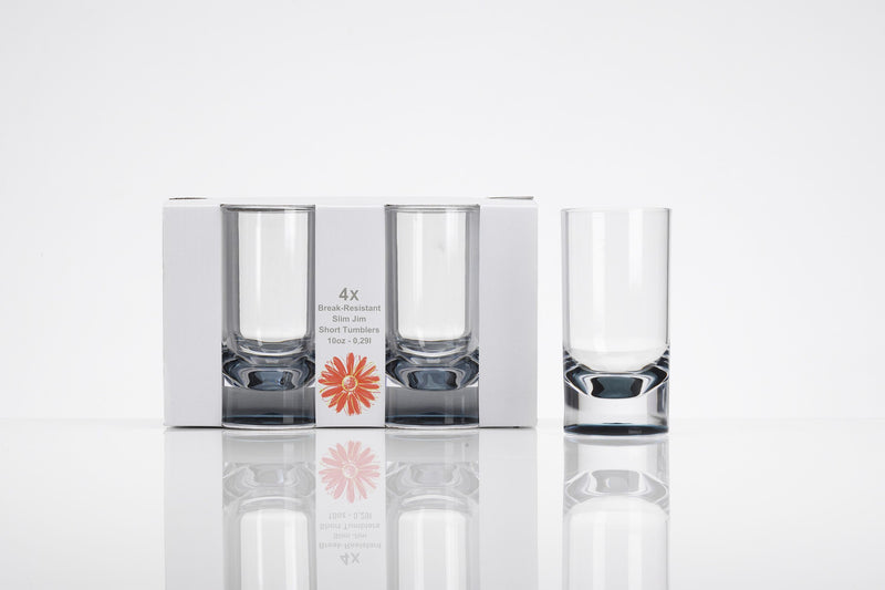 FLAMEFIELD Longdrinkgläser-Set Slim Jim Short 4tlg.