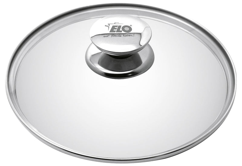 ELO Glasdeckel Galant Ø16cm mit Edelstahlrand und Edelstahlknauf