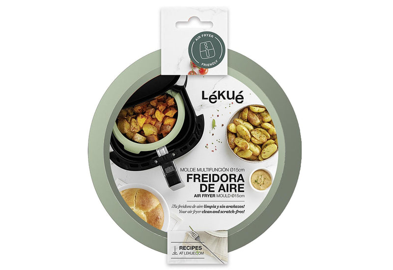 LEKUE Silikonform für Airfryer Ø15cm grün