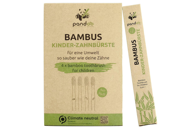 PANDOO Kinder-Zahnbürste 4er Pack