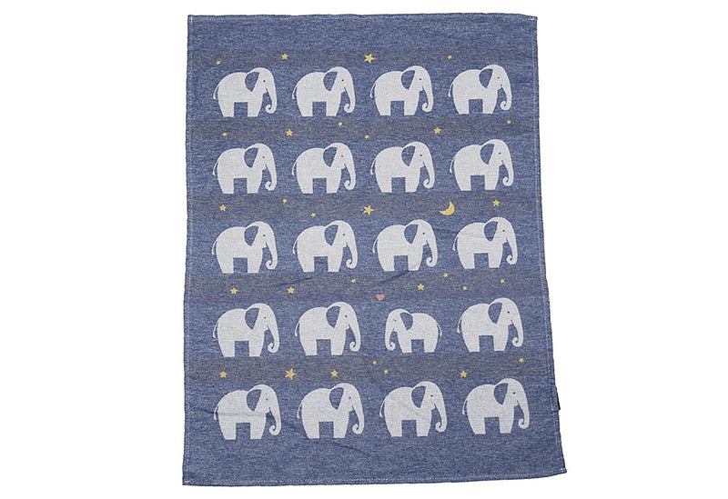 FUSSENEGGER Babydecke Lima Elefant 65x90cm blau