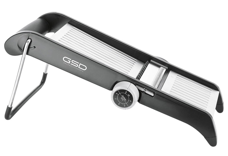 GSD Profi Mandoline aus Edelstahl mit schwarzem Rahmen
