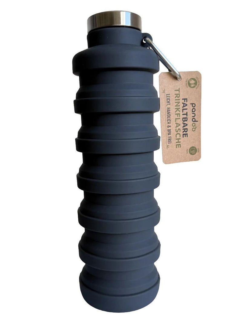 PANDOO Trinkflasche 700ml faltbar Silikon schwarz