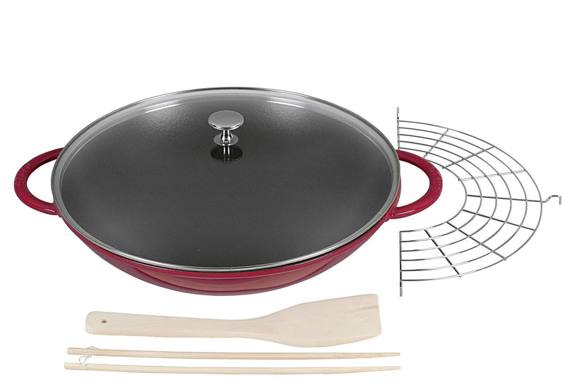 STAUB Wok new Classic Gusseisen 5,7 l Ø37cm kirschrot