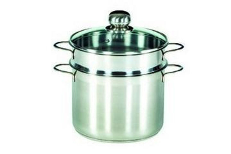 KARL KRÜGER Spaghettitopf mit Glasdeckel 6,5 l Ø24cm Edelstahl 3teilig