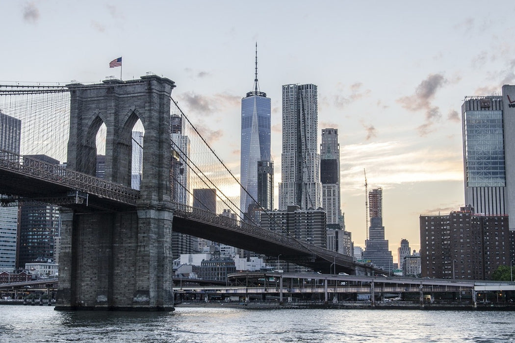 Fototapete Die Brooklyn Bridge am Abend