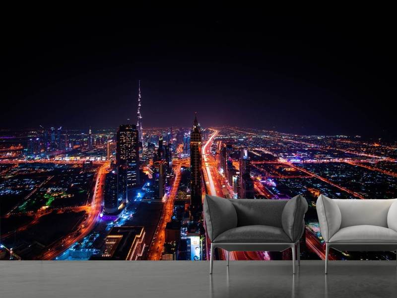 Wall Mural The colorful lights of Dubai