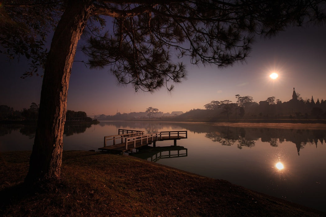 Fototapete Ein See am Wald