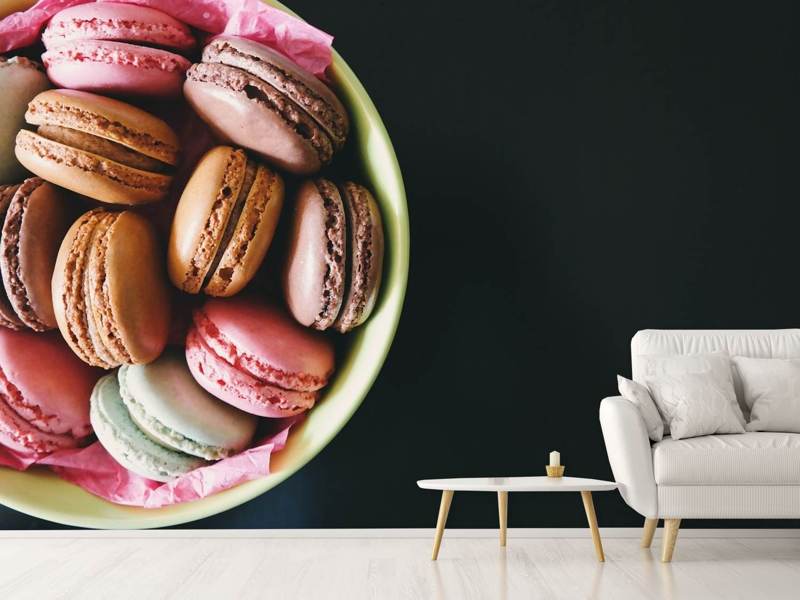 Papier peint Un bol de macarons