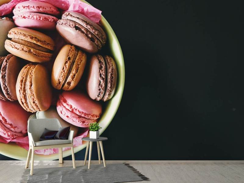 Papier peint Un bol de macarons