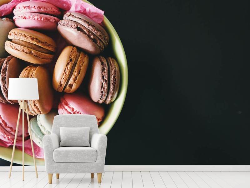 Papier peint Un bol de macarons