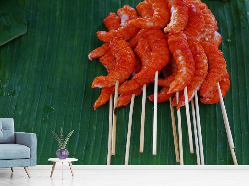 Wall Mural Shrimp skewers