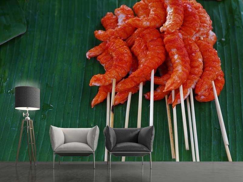 Wall Mural Shrimp skewers