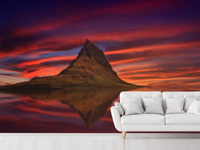 Fototapete Kirkjufell bei Sonnenuntergang