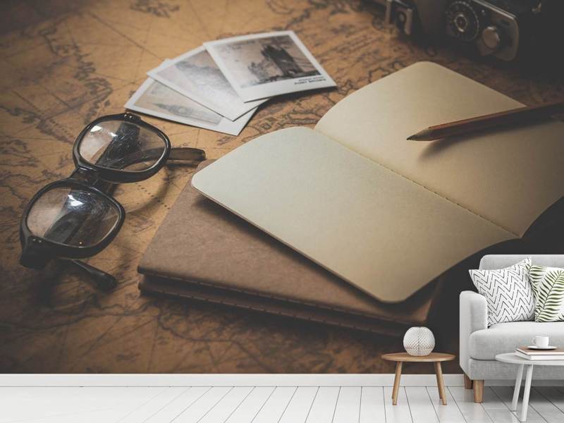 Wall Mural Retro travel plan