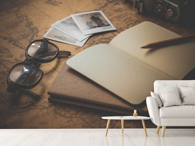 Wall Mural Retro travel plan