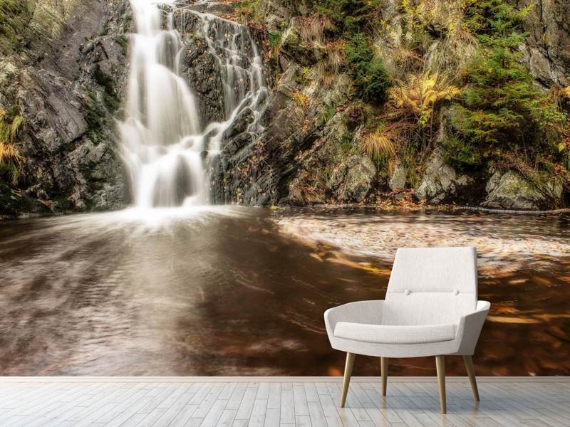 Fototapete Schöner Ausblick auf den Wasserfall