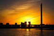 Fototapete Skyline Düsseldorf bei Sonnenuntergang