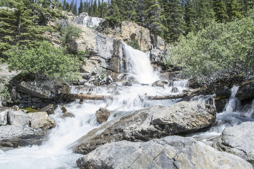 Fototapete Wilder Wasserfall im Wald