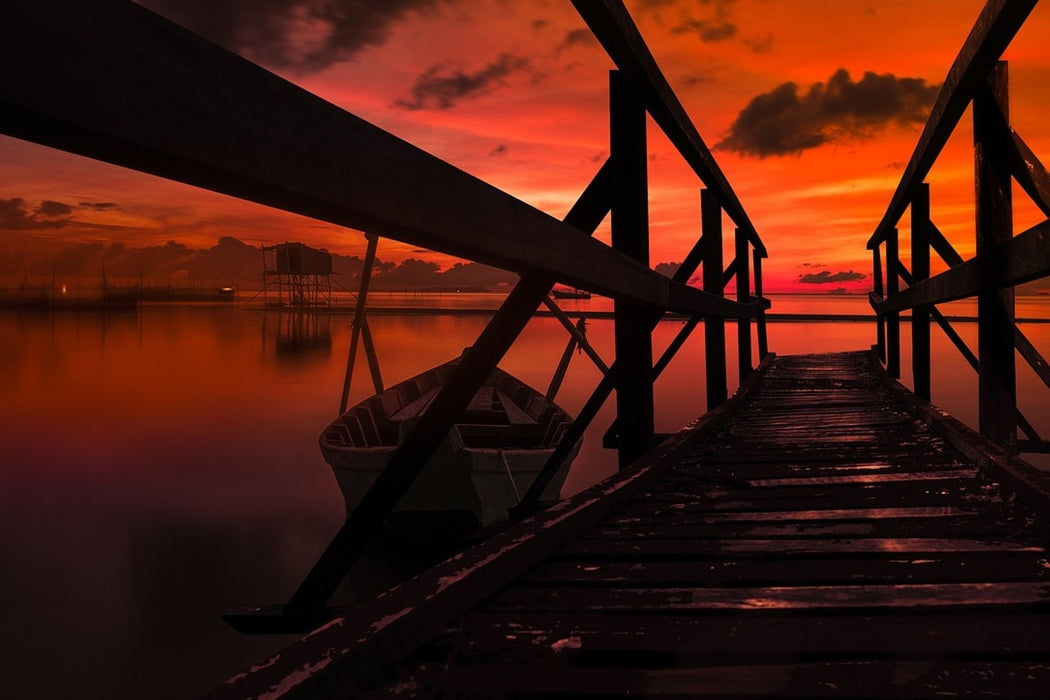 Fototapete Wunderschöne Abendstimmung am Meer