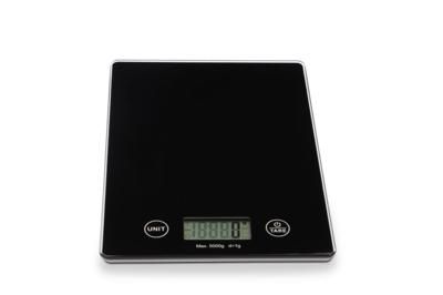 WEIS Küchenwaage Kompakt Glas Hochwertig bis 5 kg Schwarz
