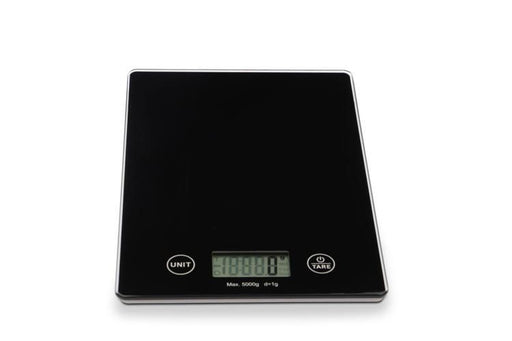WEIS Küchenwaage Kompakt Glas Hochwertig bis 5 kg Schwarz