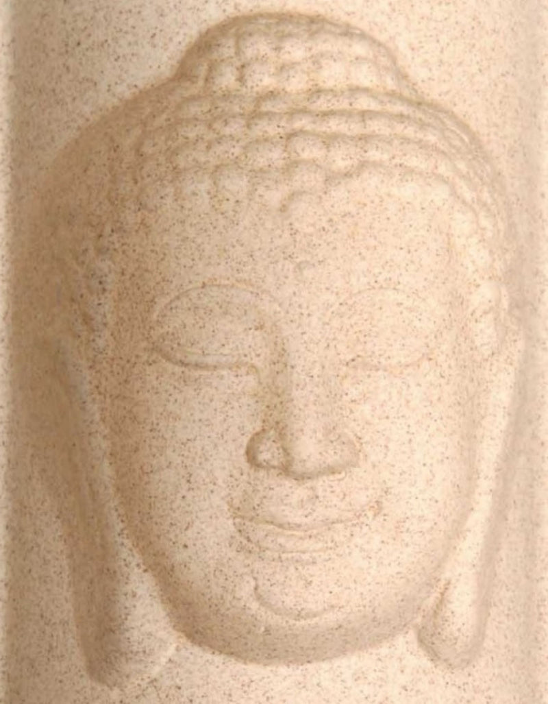Toller Teelichthalter als Stand Relief Modell "SIDDHARTHA", kreisförmig mit halber Öffnung, Maße: 11 x 11 x 11 cm, perfekt für Wellness Bereiche