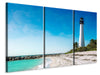 Leinwandbild 3-teilig Cape Florida Ligthhouse