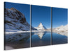 Leinwandbild 3-teilig Der Riffelsee am Matterhorn