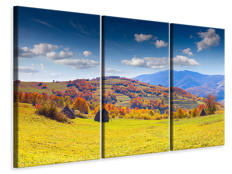 Leinwandbild 3-teilig Herbstliche Berglandschaft