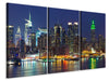 Leinwandbild 3-teilig Skyline New York Midtown bei Nacht