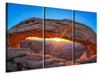 Leinwandbild 3-teilig Sonnenuntergang am Mesa Arch