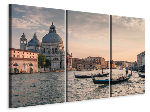 Leinwandbild 3-teilig Am Kanal von Venedig