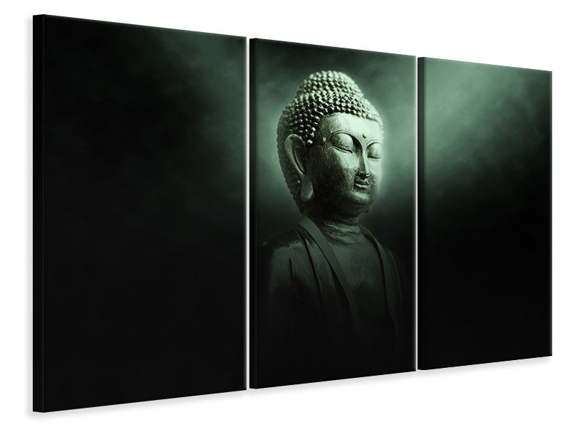 Leinwandbild 3-teilig Buddha im mystischen Licht