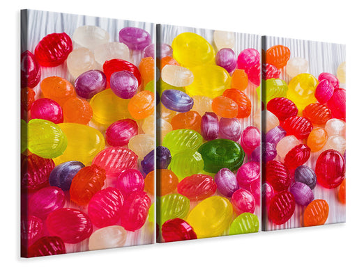 Leinwandbild 3-teilig Bunte Bonbons