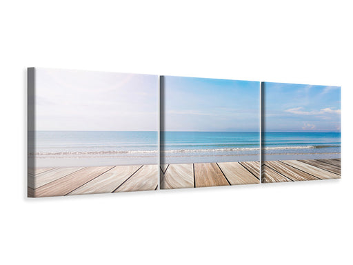 Panorama Leinwandbild 3-teilig Das schöne Strandhaus